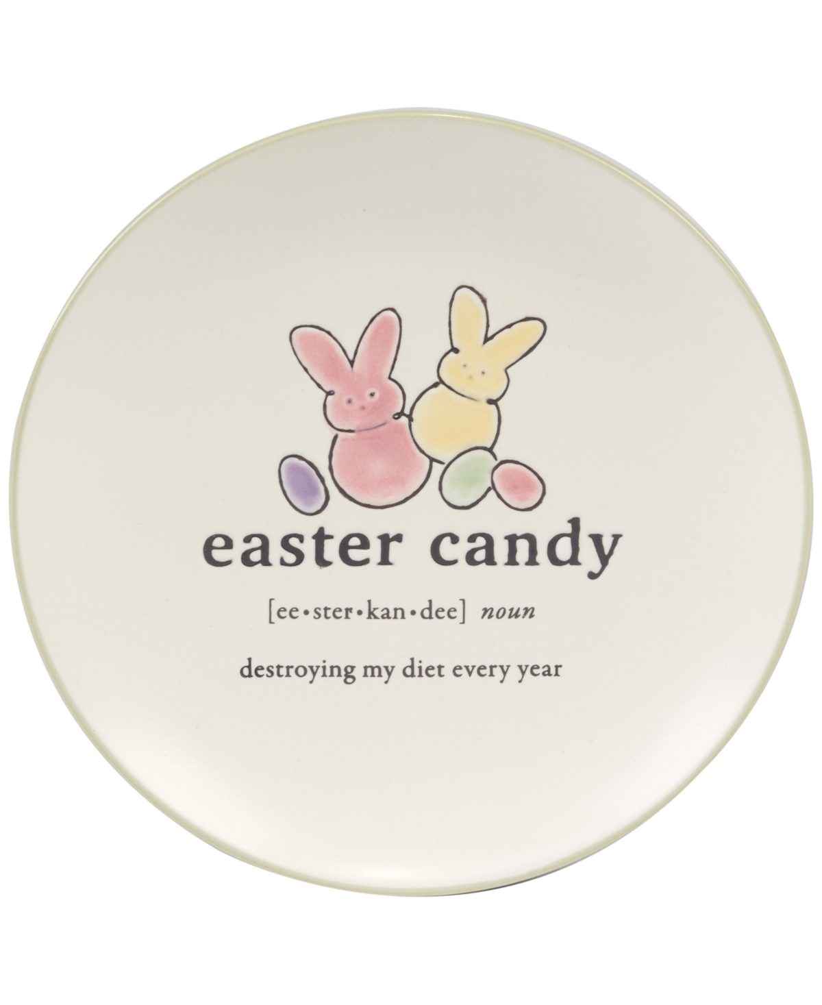 Certified International Easter Words Canape Plates, Set Of 4 In Pink
