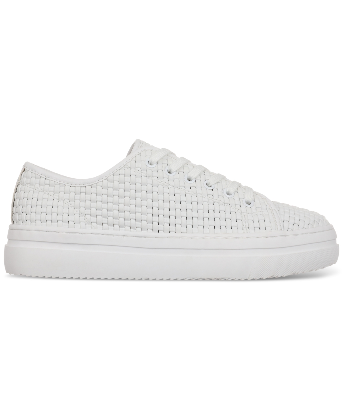 Shop On 34th Women's Lusille Woven Lace-up Sneakers, Created For Macy's In White