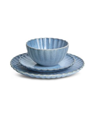 Frill Reactive Stoneware 12 Pc. Dinnerware Set, Service for 4