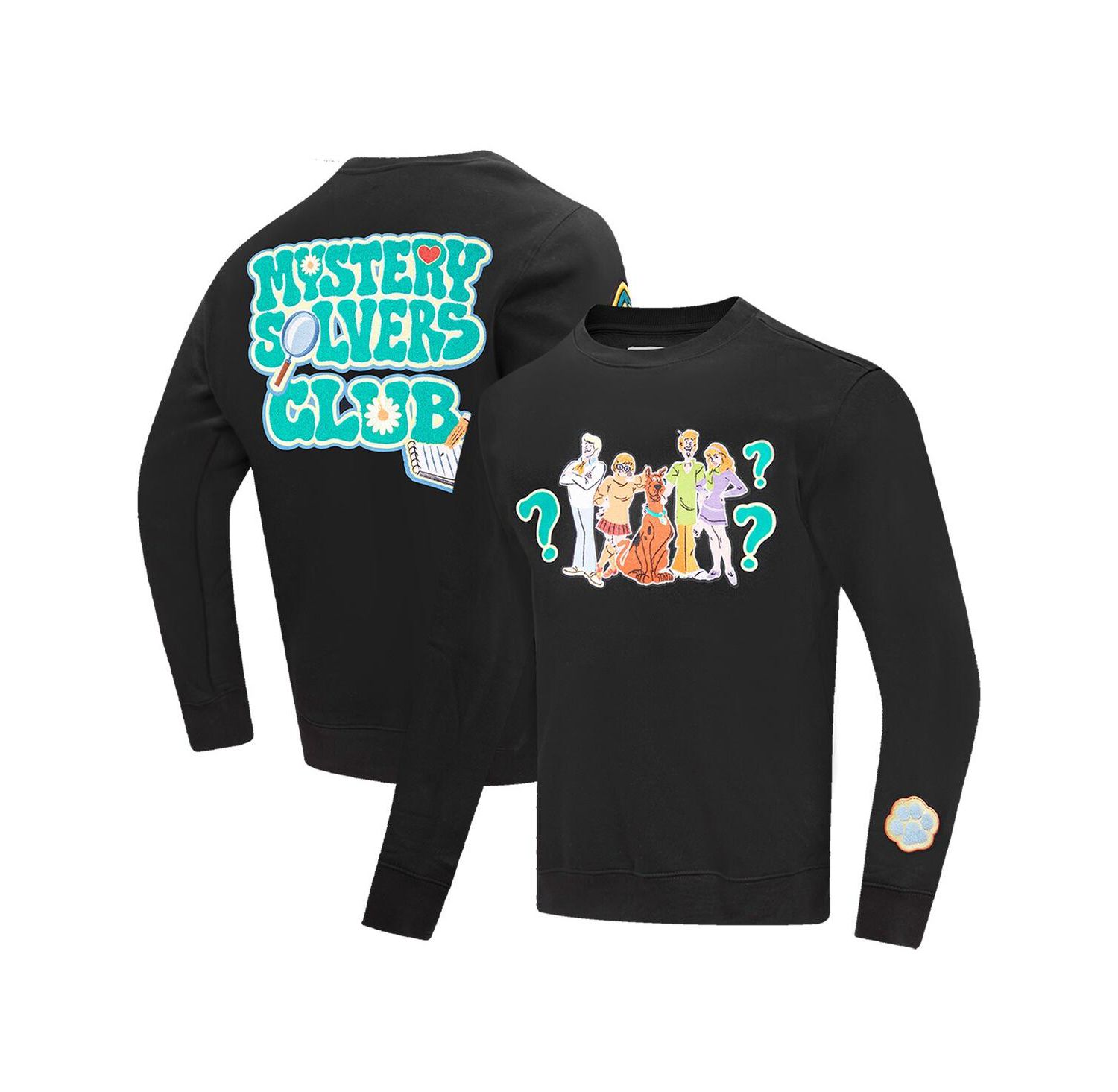 Men's and Women's Black Scooby-Doo Mystery Solving Club Pullover Sweatshirt