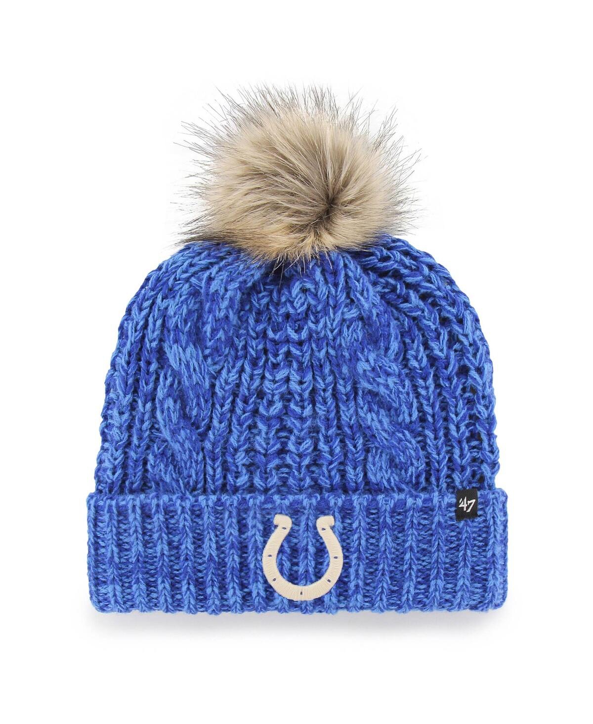 47 Brand Women's ' Royal Indianapolis Colts Meeko Cuffed Knit Hat With Pom In Blue