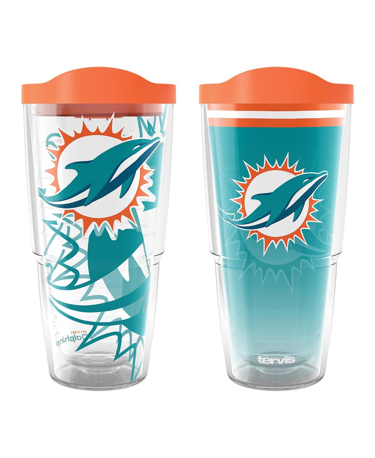 Tervis Tumbler Miami Dolphins 24 oz Nfl 2 Pack Genuine And Forever Fan In Teal