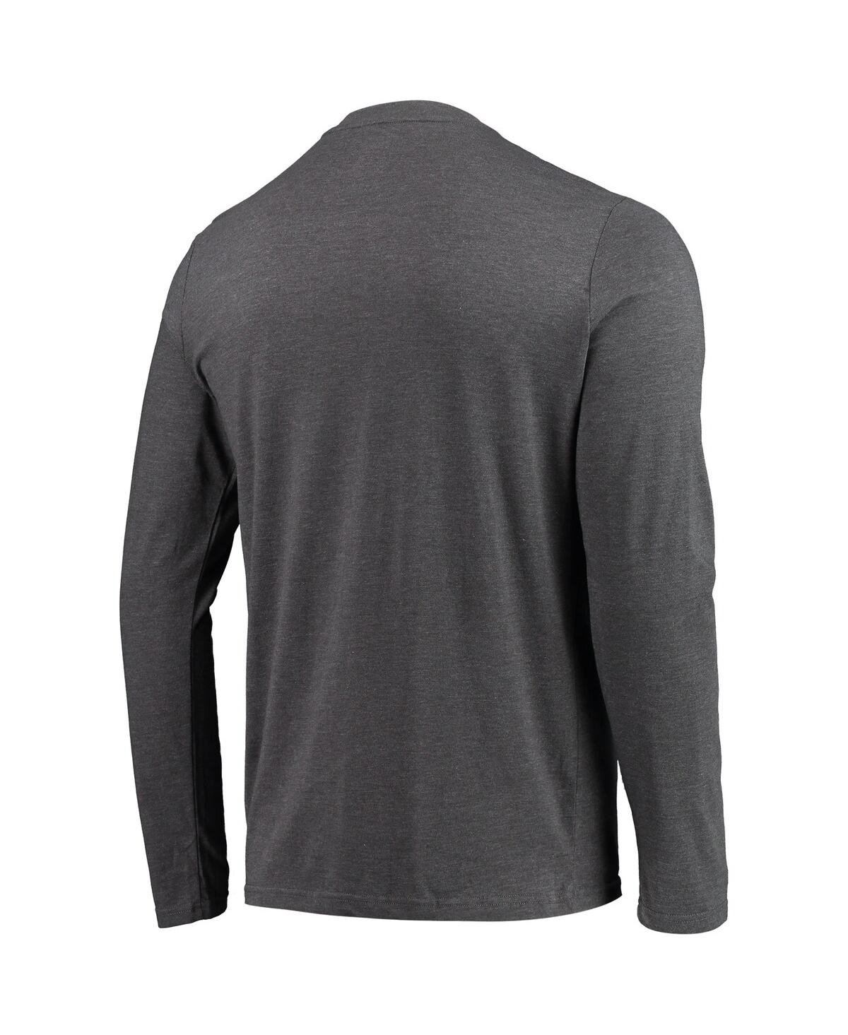 Men's Concepts Sport Heathered Charcoal Distressed Navy Midshipmen Meter Long Sleeve T-shirt and Pants Sleep Set - Heather Charcoal