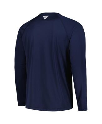 Men's Blue North Carolina Tar Heels Terminal Tackle Omni-Shade Raglan Long Sleeve T-shirt