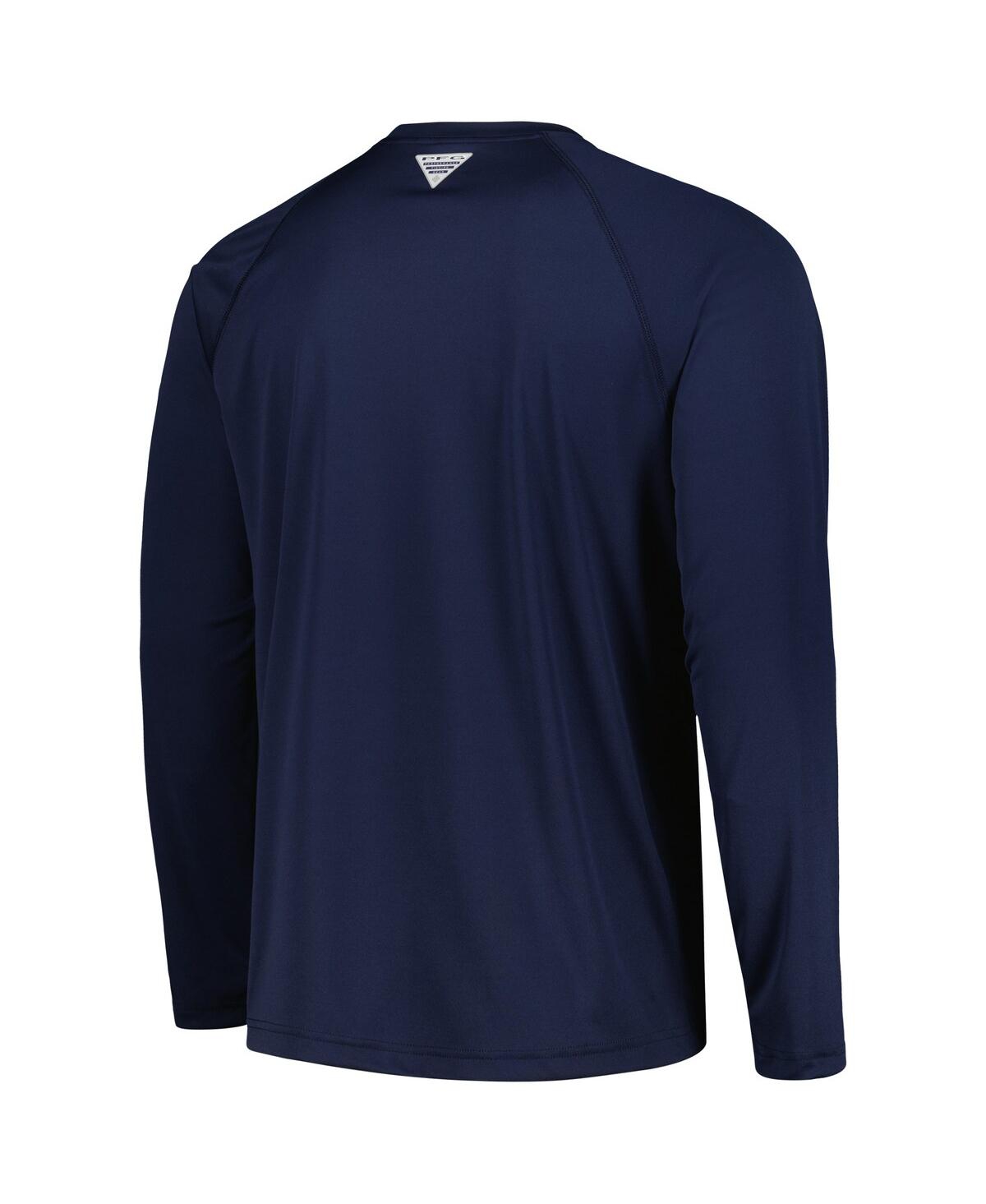 Shop Columbia Men's  Blue North Carolina Tar Heels Terminal Tackle Omni-shade Raglan Long Sleeve T-shirt