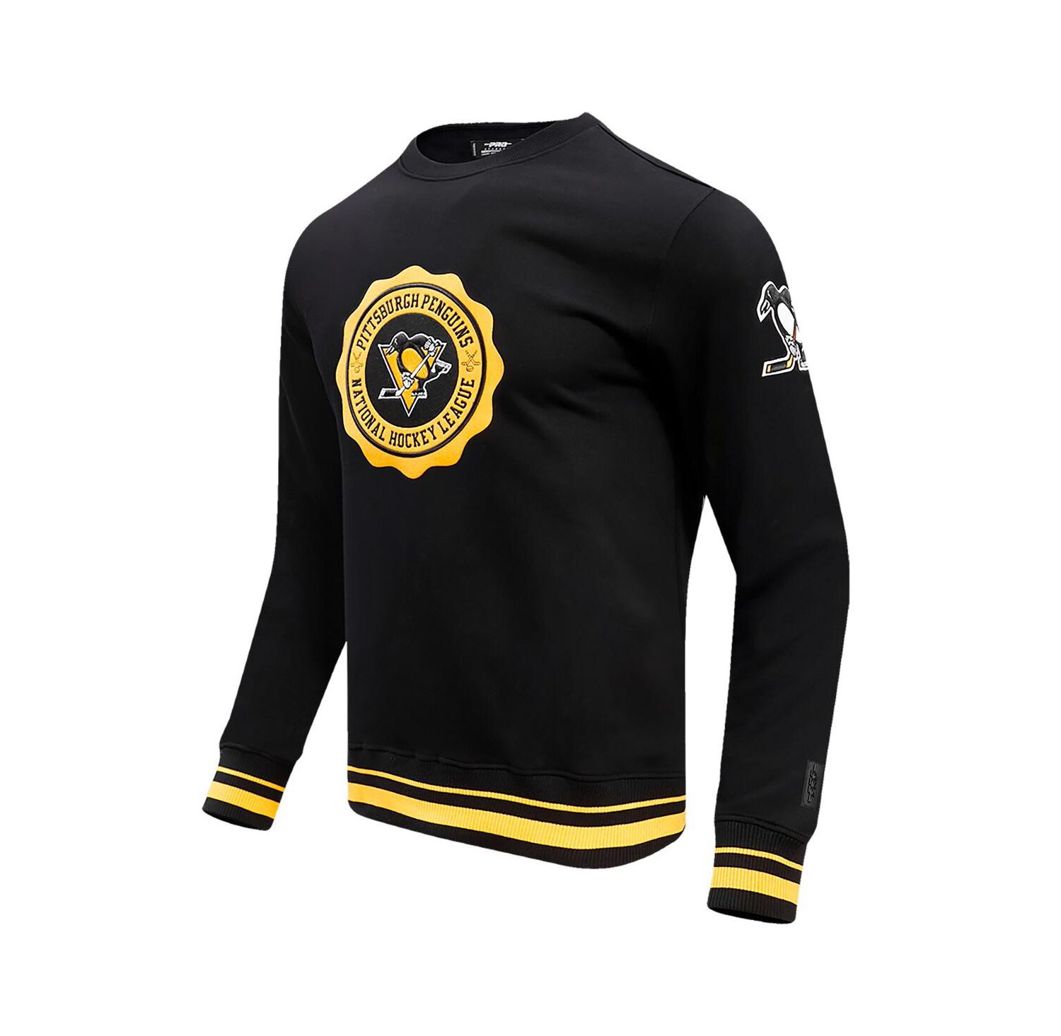 Men's Black Pittsburgh Penguins Crest Emblem Pullover Sweatshirt