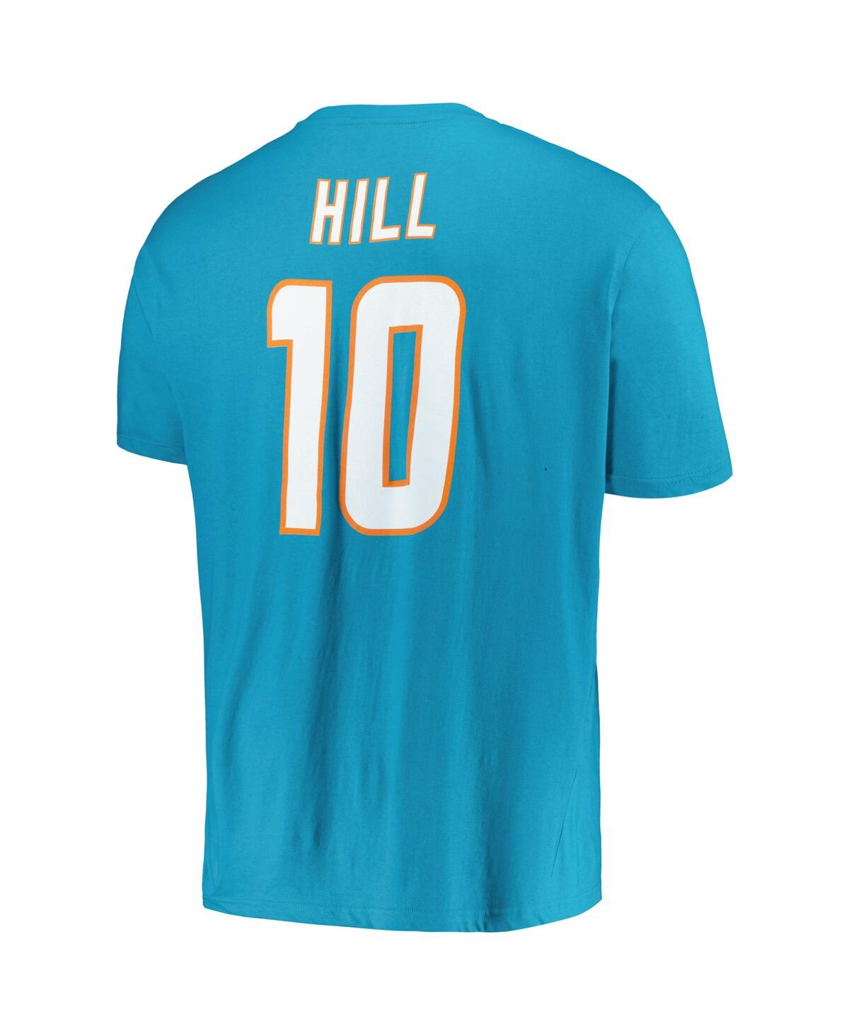 Fanatics Men's  Tyreek Hill Aqua Miami Dolphins Big And Tall Player Name And Number T-shirt In Aqua