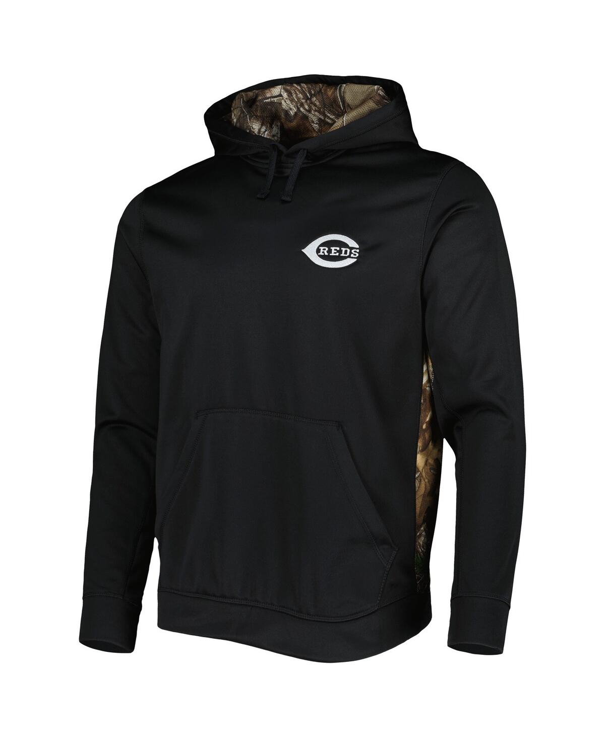 DUNBROOKE MEN'S DUNBROOKE BLACK, CAMO CINCINNATI REDS RANGER PULLOVER HOODIE 