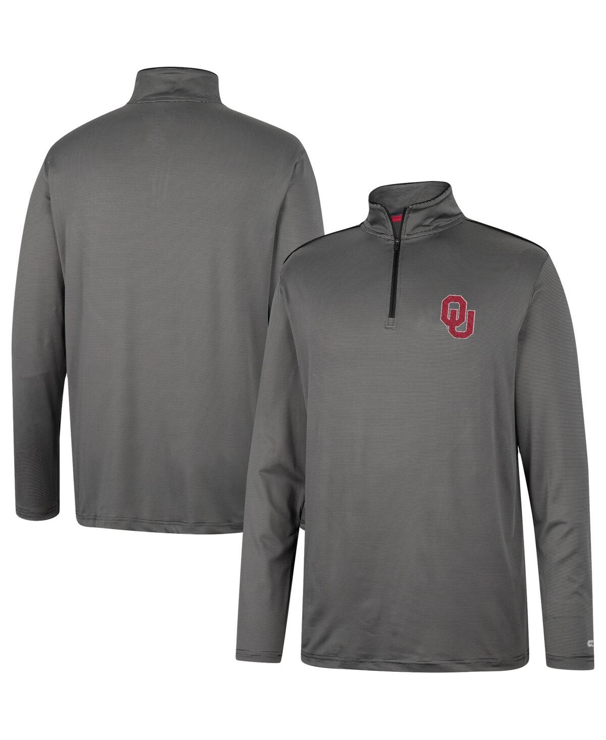 Men's Colosseum Charcoal Oklahoma Sooners Logo Quarter-Zip Sweatshirt - Charcoal