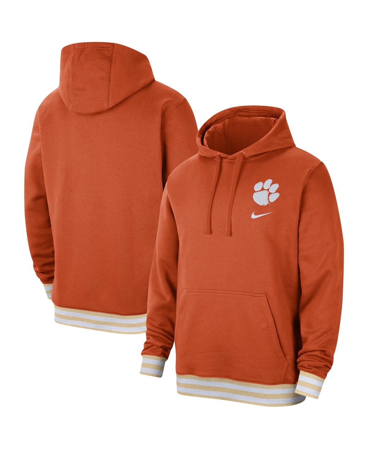 Shop Nike Men's  Orange Clemson Tigers Campus Retro Fleece Pullover Hoodie