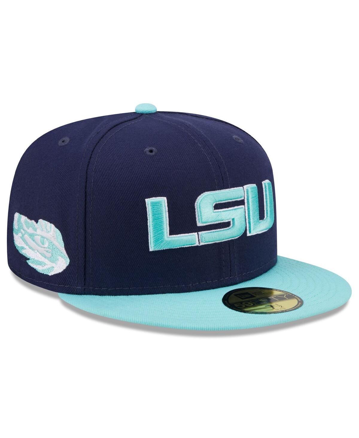 Shop New Era Men's  Navy, Light Blue Lsu Tigers 59fifty Fitted Hat In Navy,light Blue