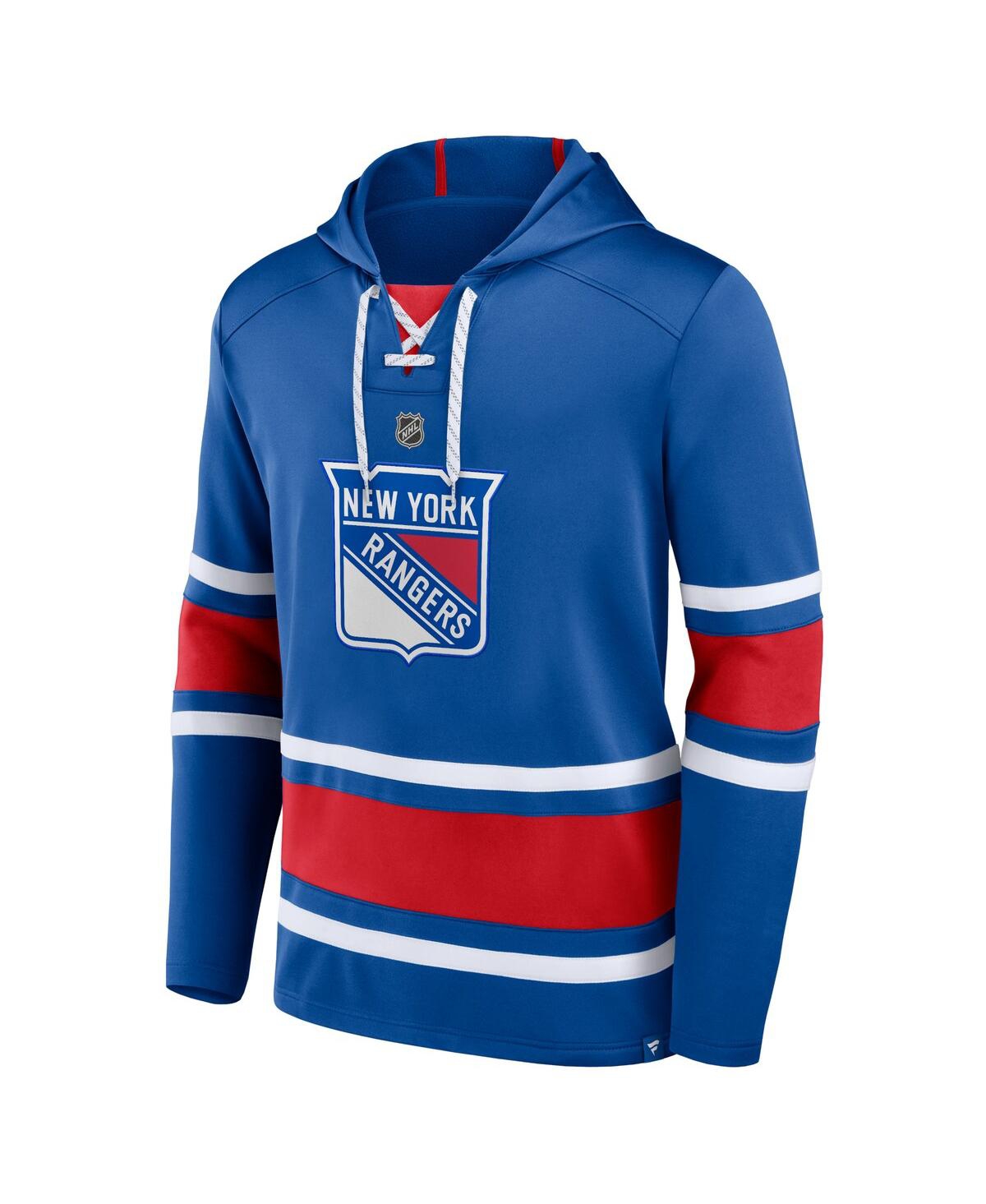 Men's Fanatics Artemi PanarNew York Rangers Name and Number Lace-Up Pullover Hoodie - Royal