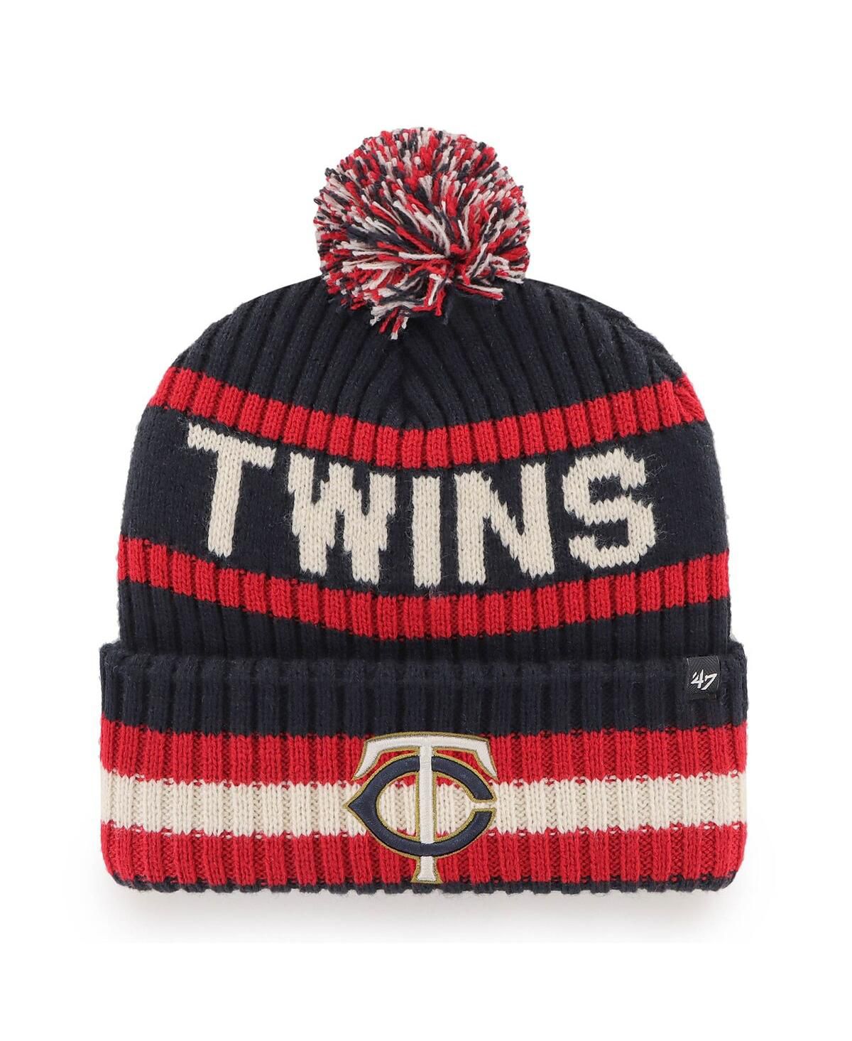 Мужская темно-синяя вязаная шапка Minnesota Twins Bering с манжетами и помпоном