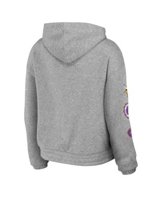 Women's Heather Gray Minnesota Vikings Full-Zip Hoodie