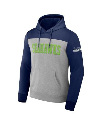 Men's NFL x Darius Rucker Collection by Heather Gray Seattle Seahawks Color Blocked Pullover Hoodie