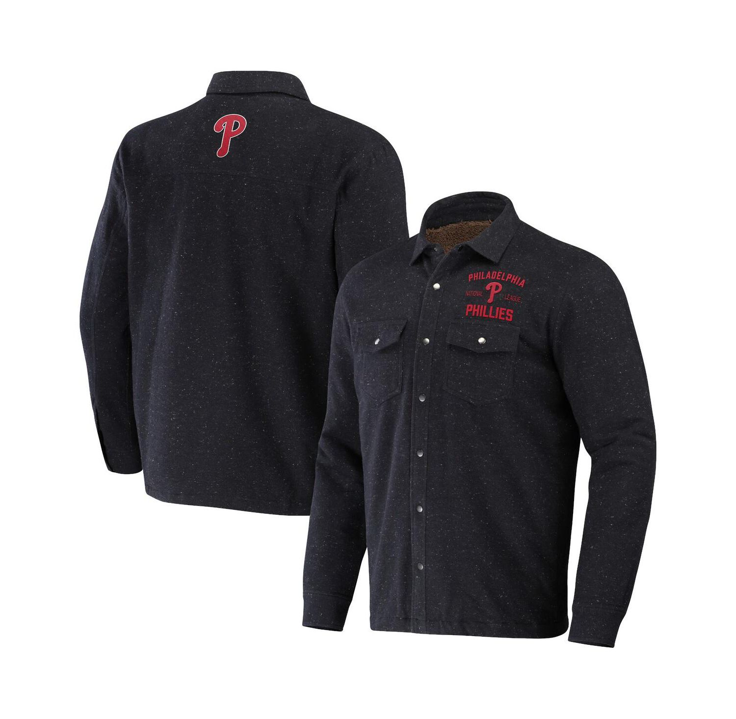 Men's Darius Rucker Collection by Black Philadelphia Phillies Ringstop Full-Snap Shacket
