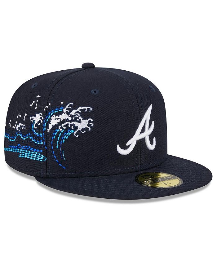 New Era Atlanta Braves Crown Champs WS Men Fitted Hat Navy