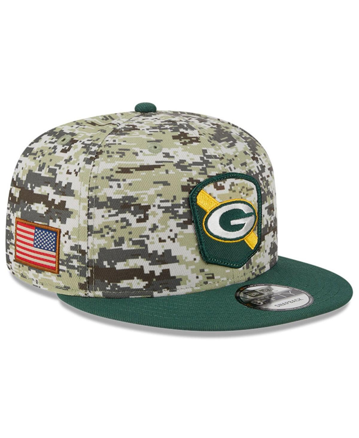 New Era Kids' Youth Boys  Camo, Green Green Bay Packers 2023 Salute To Service 9fifty Snapback Hat In Camo,green