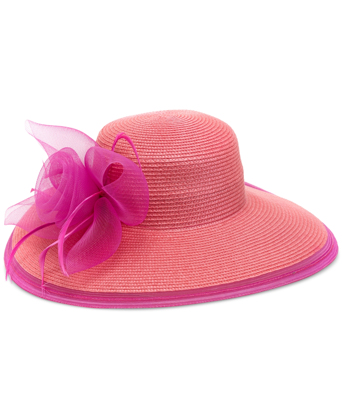 Women's Wide-Brim Dressy Hat - Fuchsia