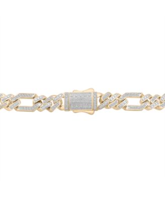 Men's Diamond Figaro Link Bracelet Necklace (1 ct. t.w.) in 10k Gold