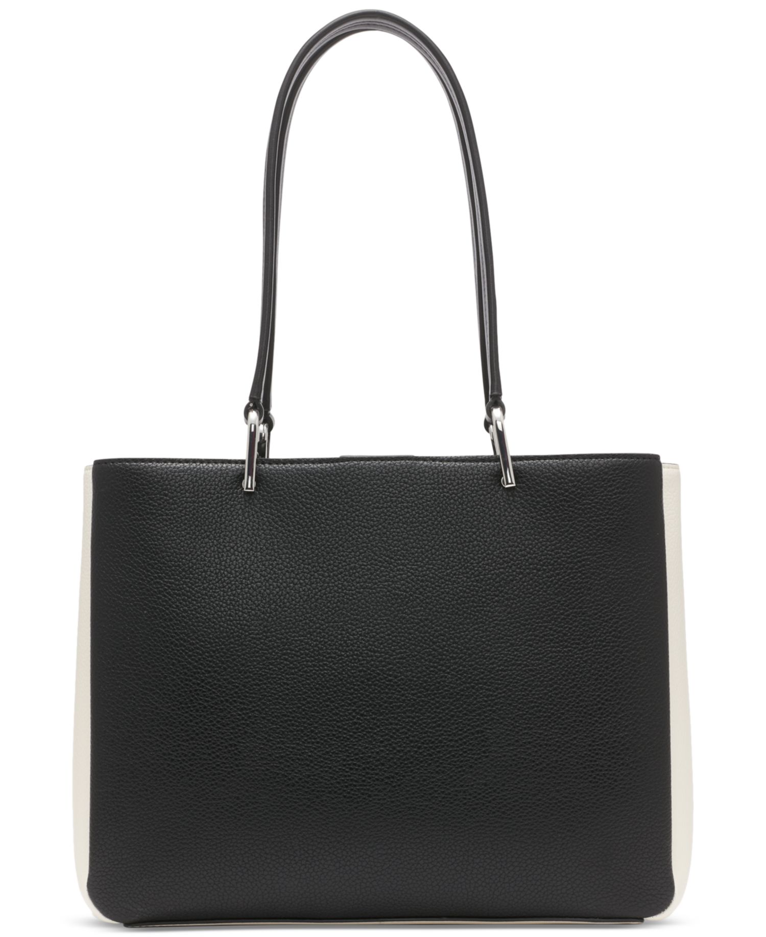 Clove Mixed Material Push-Lock Triple Compartment Tote Bag