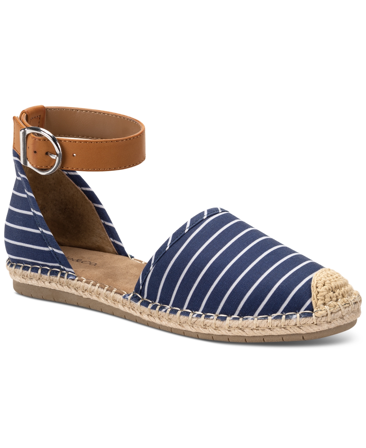 Shop Style & Co Women's Paminaa Flat Espadrilles, Created For Macys In Navy Stripe