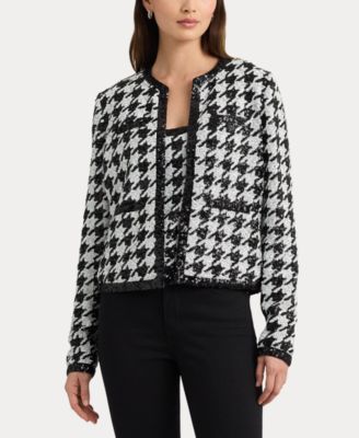 Lauren Ralph Lauren Women's Sequin Houndstooth Blazer