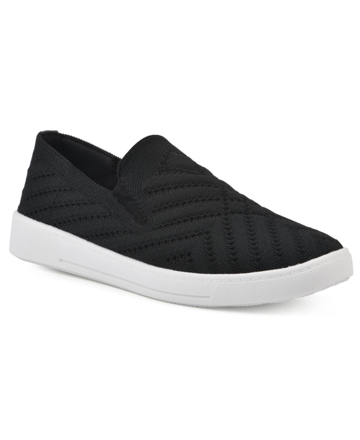 White Mountain Upbear Slip On Sneakers In Black Fabric