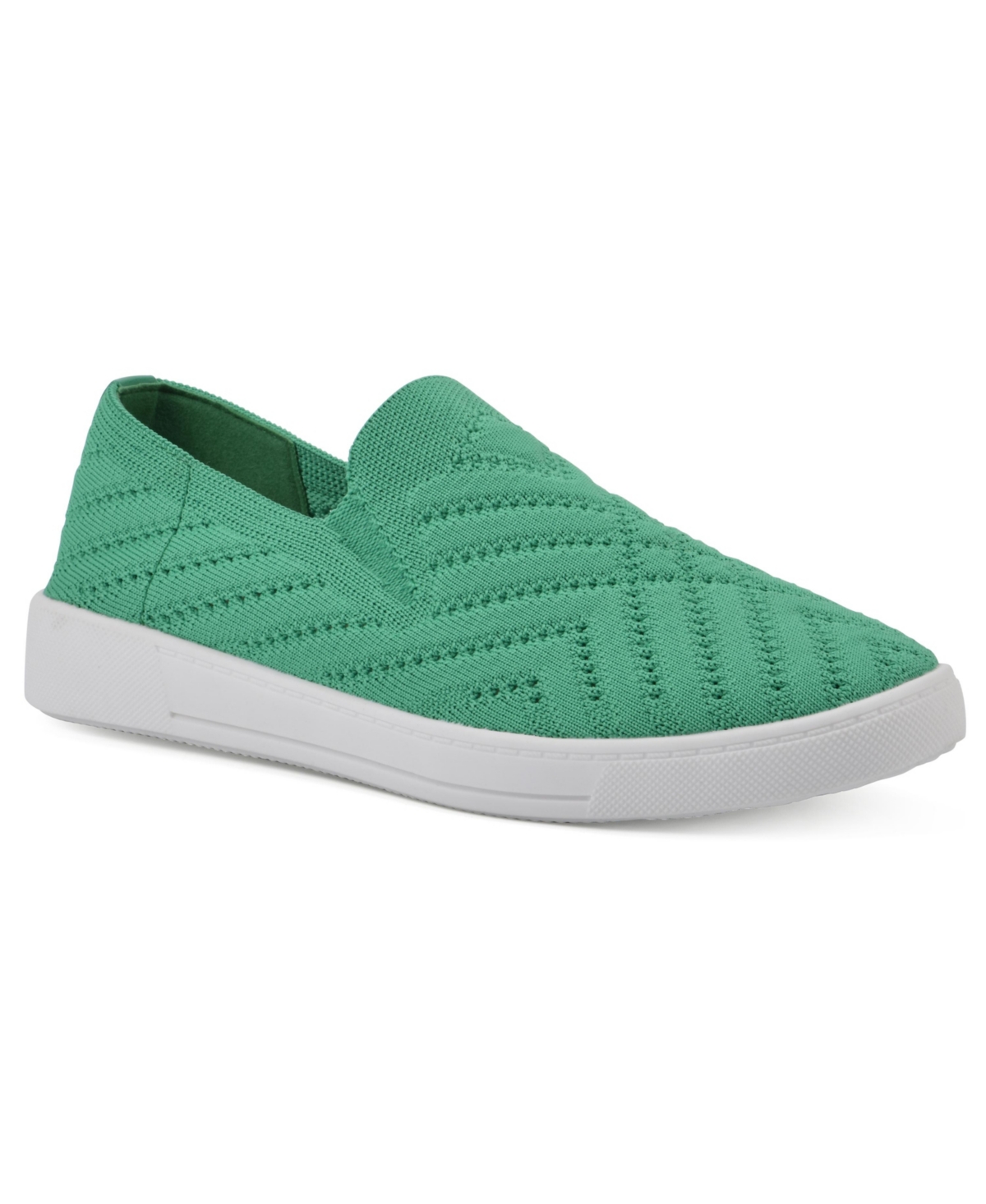 White Mountain Upbear Slip On Sneakers In Classic Green Fabric