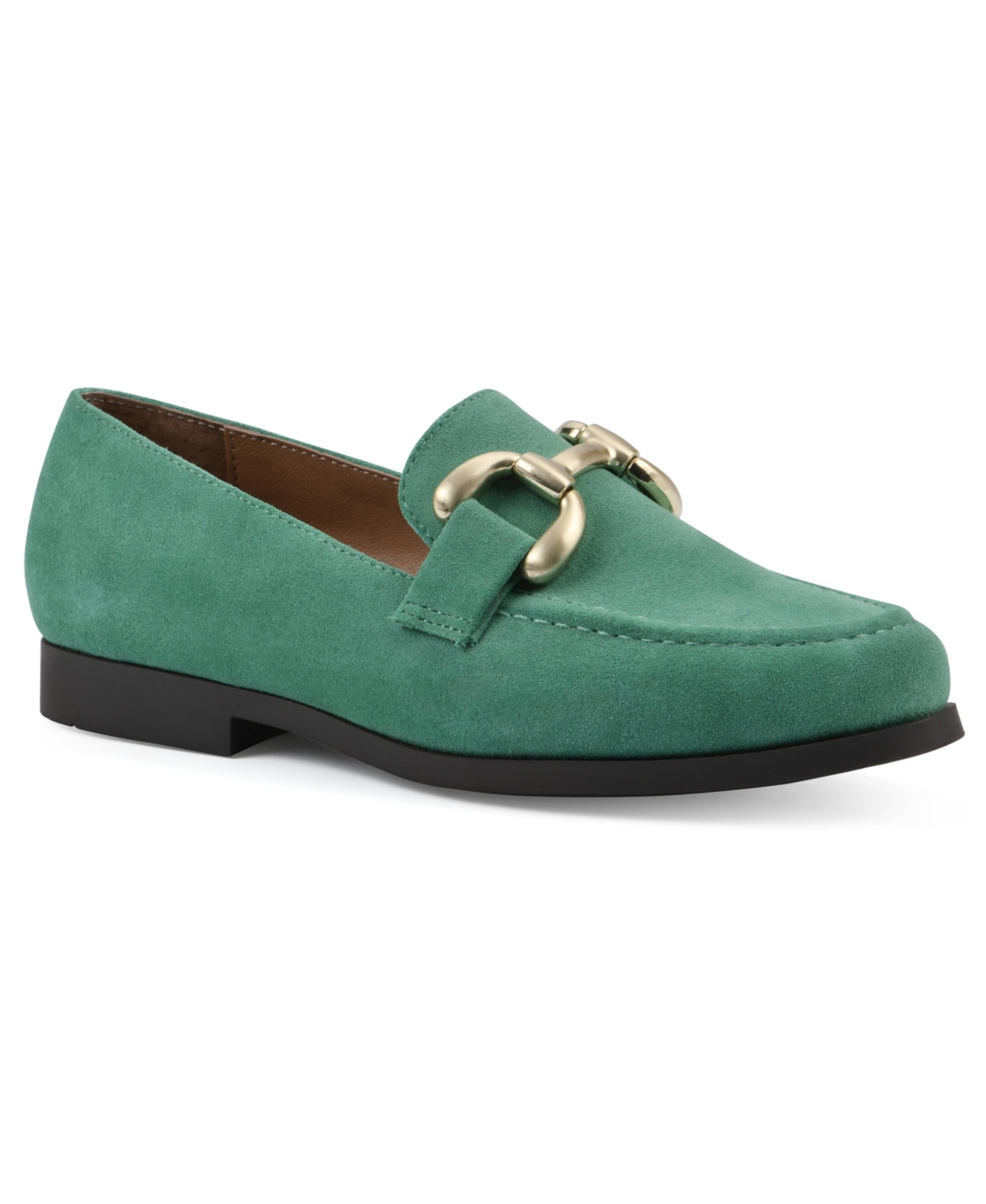 Shop White Mountain Women's Cassino Slip On Loafers In Classic Green Leather