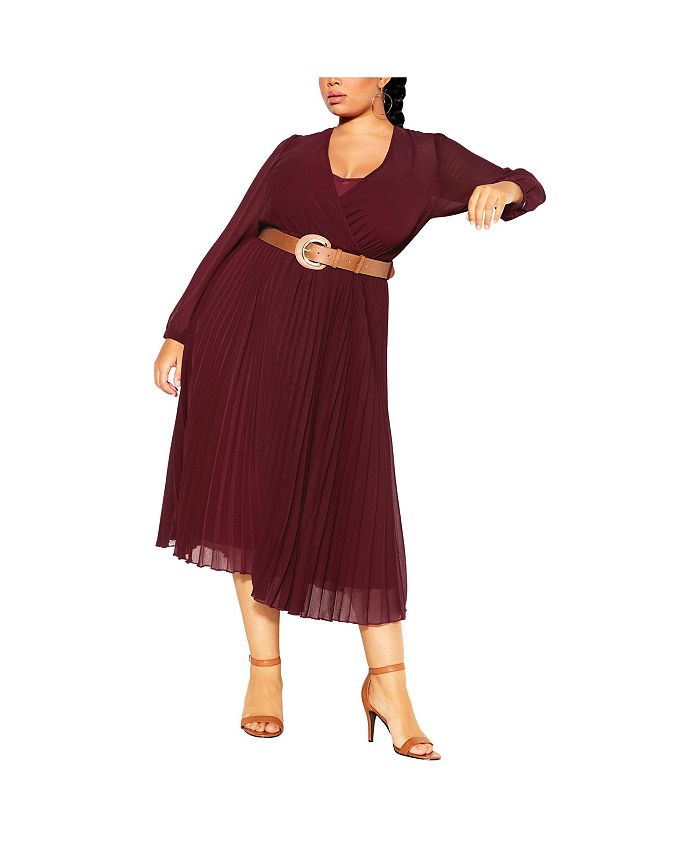 CITY CHIC Plus Size Precious Pleat Midi Dress Macy's