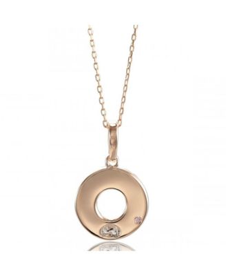 Suzy Levian Sterling Silver Cubic Zirconia 3-Row Open Circle Pendant Necklace