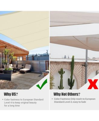 16x16 Ft 97% UV Block Square Sun Shade Sail Top Canopy Outdoor Patio Pool Deck