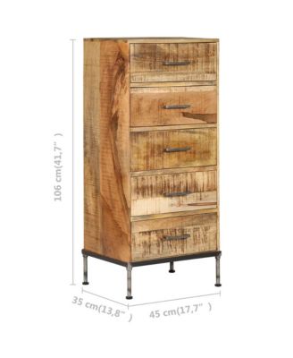 Chest of Drawers 17.7"x13.8"x41.7" Solid Mango Wood