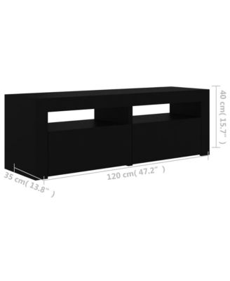 TV Stand with LED Lights Black 47.2"x13.8"x15.7"