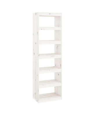 Book Cabinet/Room Divider White 23.6"x11.8"x78.5" Solid Wood Pine