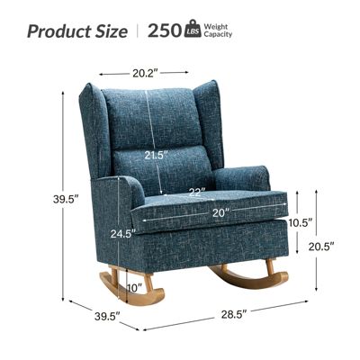 Batter son Modern Wingback Rocking Accent Chair With Solid Wooden legs