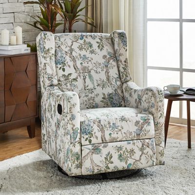 Floral Manual Swivel Glider Recliner – Yaffa Design