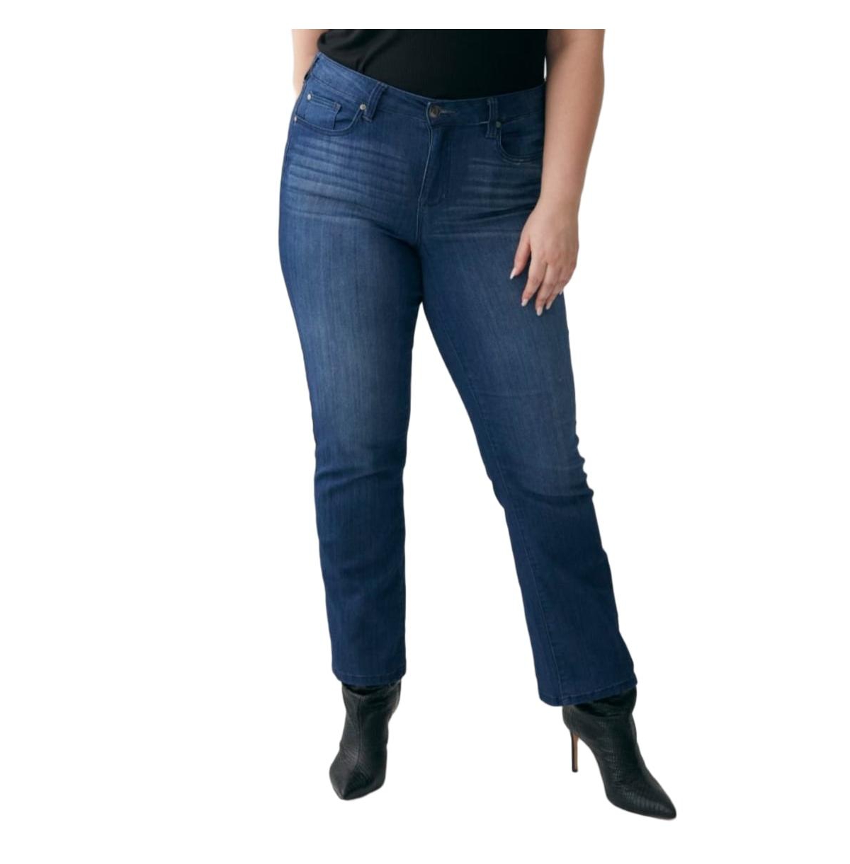 Plus Size High Rise Vintage-Like Wash Bootcut Jean - Vintage-like medium wash