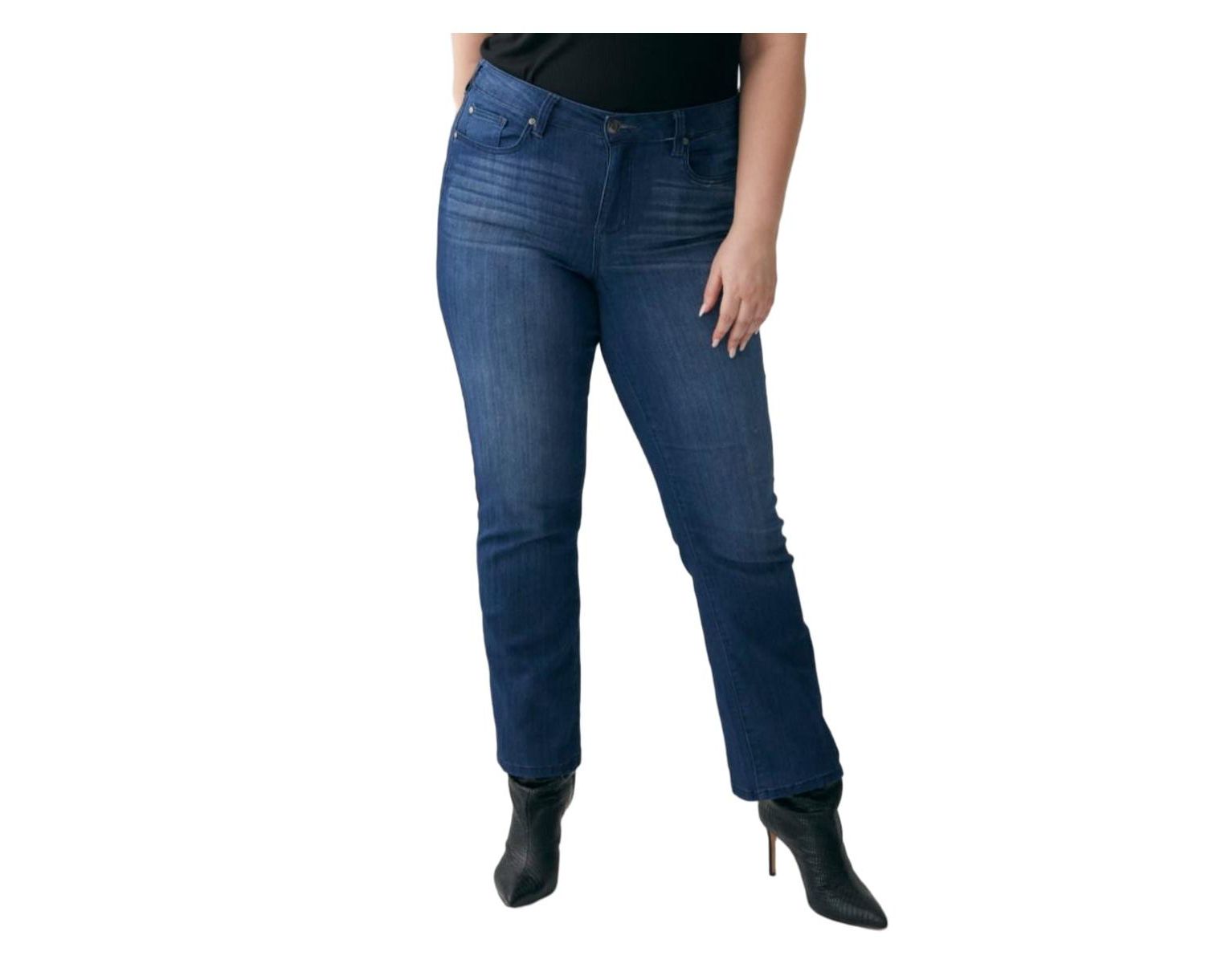 Plus Size High Rise Vintage-Like Wash Bootcut Jean