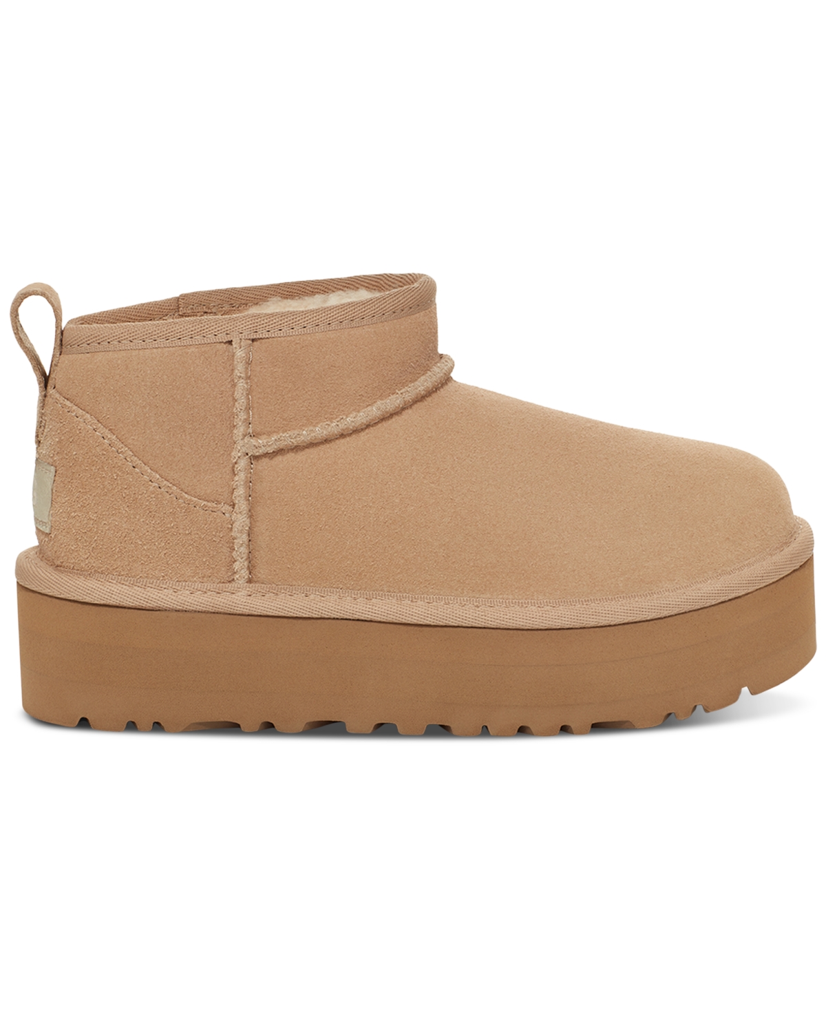 Shop Ugg Kids Classic Ultra Mini Platform Booties In Sand