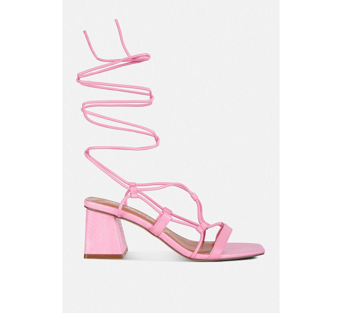 London Rag Provoked Lace Up Block Heeled Sandals