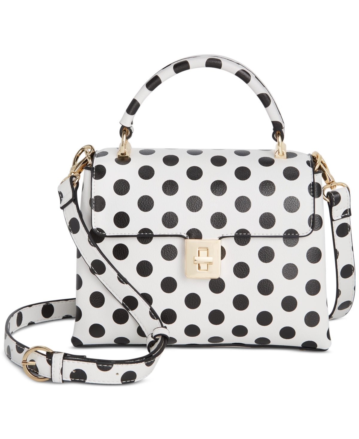 On 34th Tandii Print Small Satchel Crossbody, Created For Macy's In B,w Dot