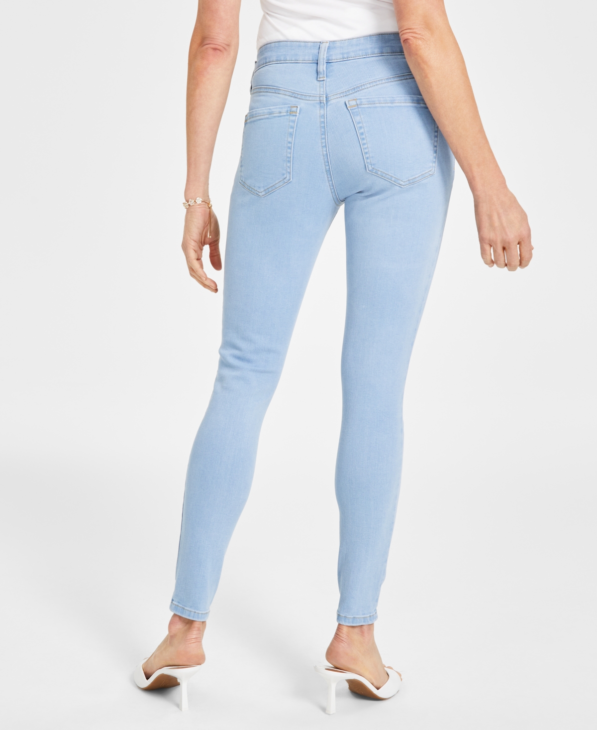 Shop Inc International Concepts Women's Mid Rise Skinny Jeans, Created For Macy's In Light Indigo