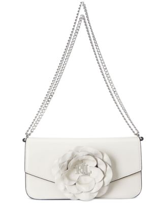 Lauren Ralph Lauren Floral Trim Leather Small Sawyer Bag - Macy's