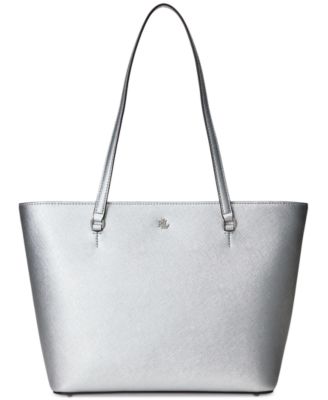 Lauren Ralph Lauren - Crosshatch Leather Medium Karly Shopper Tote