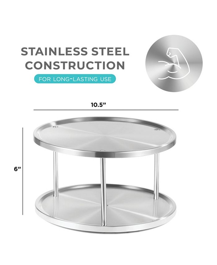 Homeitusa 2 Tier Lazy Susan Organizer 360Degree Stainless Steel