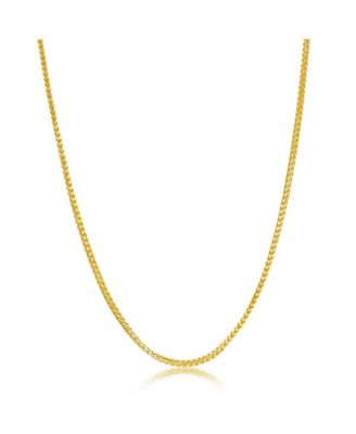 Franco Chain 1.5mm Sterling Silver or Gold Plated Over Sterling Silver 22" Necklace