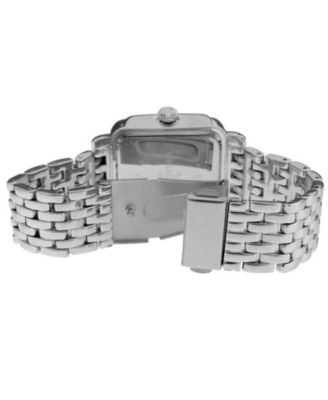 Women's 36X30mm Silver Tank Bracelet Watch Panther Link Bracelet