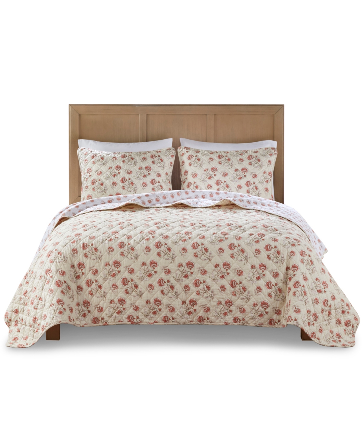 Shop Madison Park Kinsley 100% Cotton Reversible 2-pc. Quilt Set, Twin/twin Xl In Red